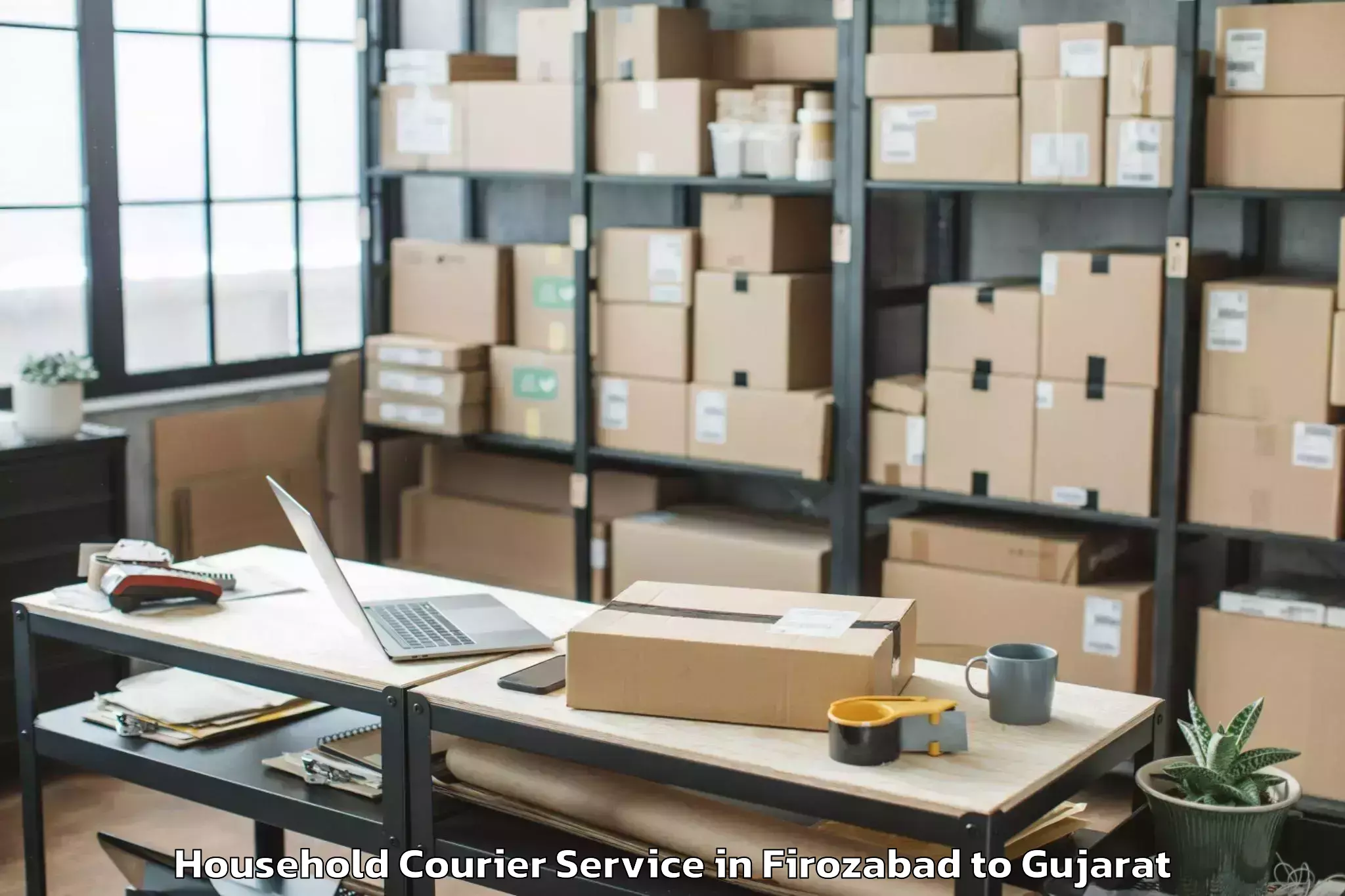 Professional Firozabad to Manavadar Household Courier